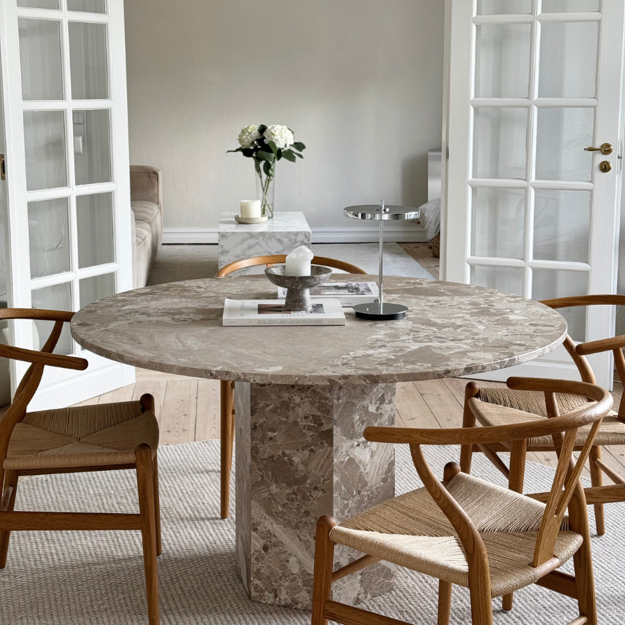 Nolia-spisebord-Ø130-Latte-beige